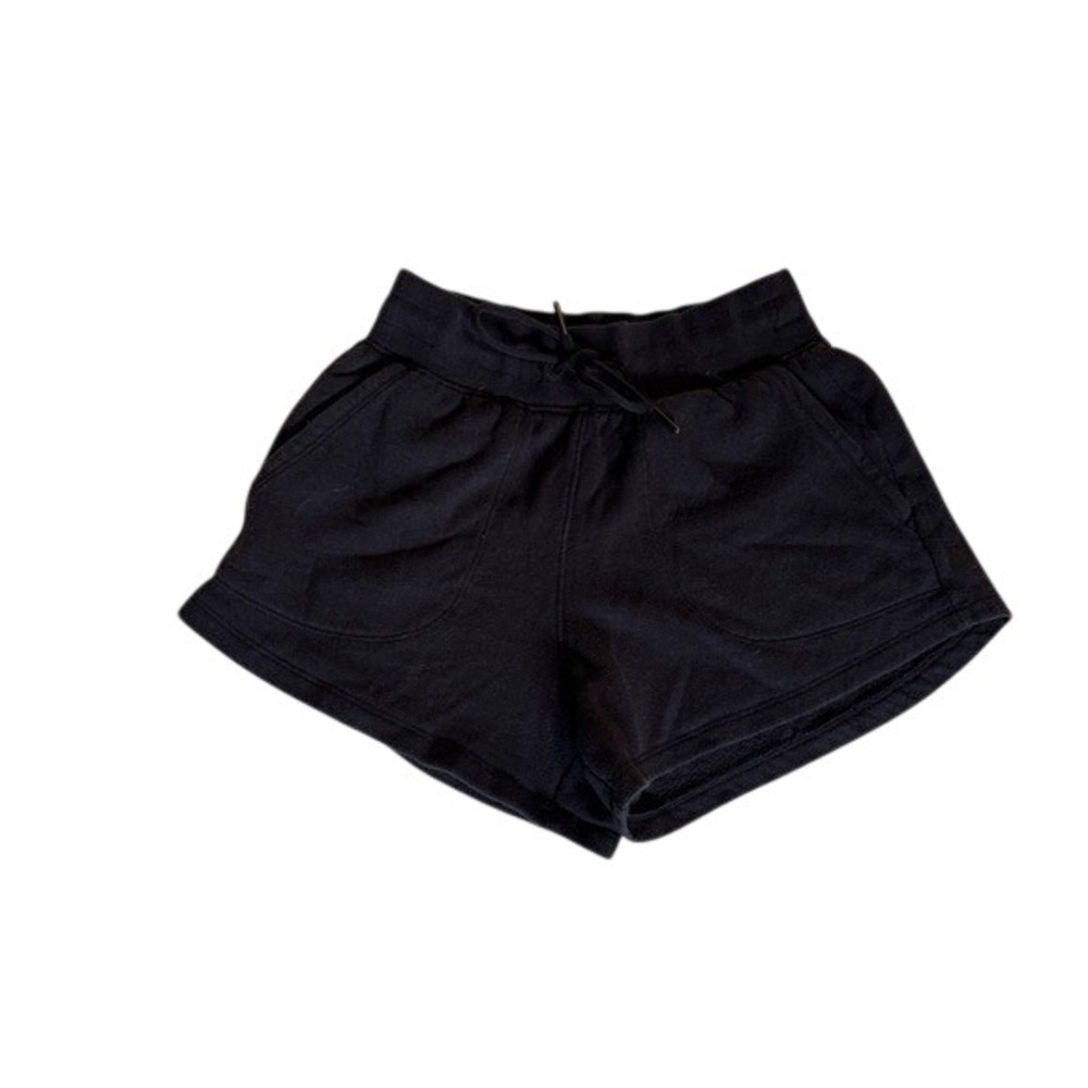 All‎ In Motion Womens XS Black Fleece Lounge Shorts Drawstring Athletic Casual